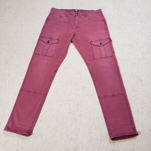PRPS Jeans Men 33 (34x32) Red Savoy Bowman Tapered Cargo Pant Streetwear Hip Hop
